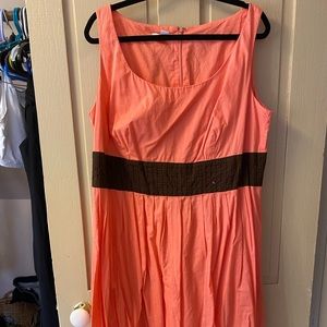 Dress Barn, Size 16, pink brown and white dress